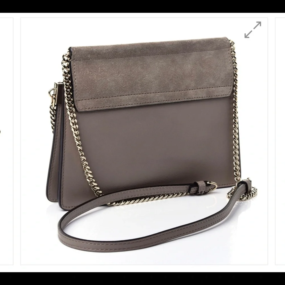CHLOE - Calfskin Suede Mini Chain Faye Shoulder Bag - Picture 2 of 2